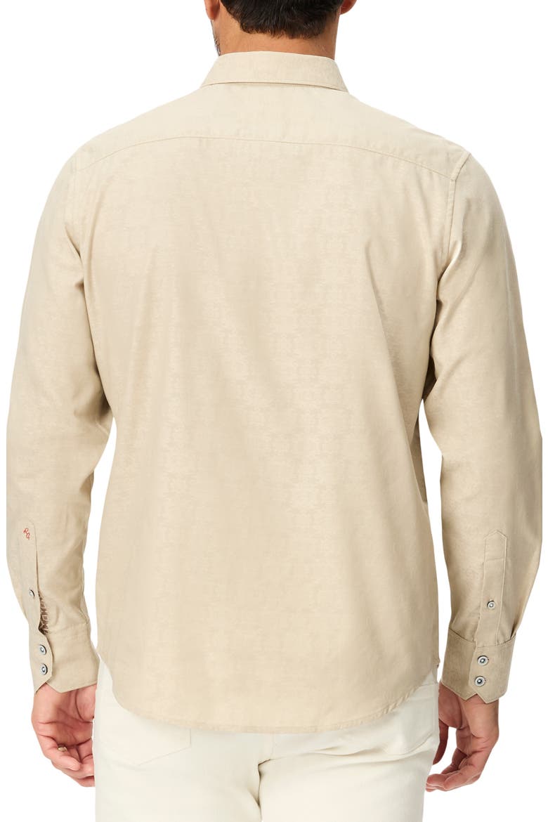 Jacquard Cotton Long Sleeve Shirt, Alternate, color, TAUPE