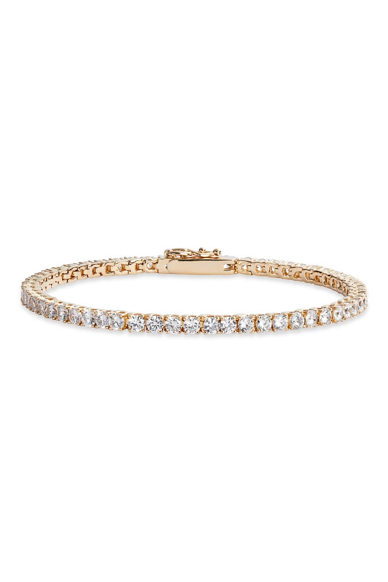 Cubic Zirconia Tennis Bracelet, Main, color, CLEAR- GOLD