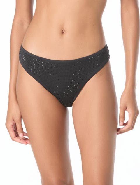 Rhinestone Studded Solids Bikini Swim Bottom