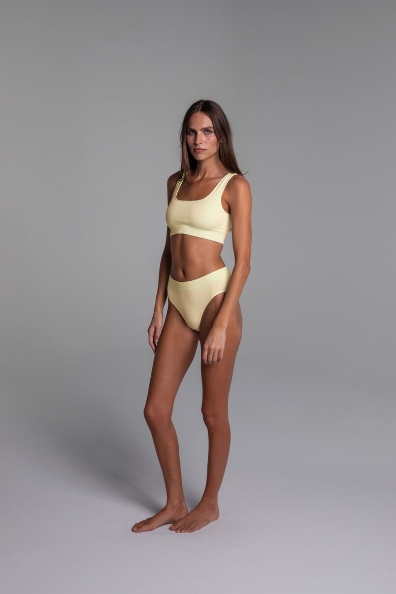 High Sculpt Bra Rib, Alternate, color, Butter Yellow