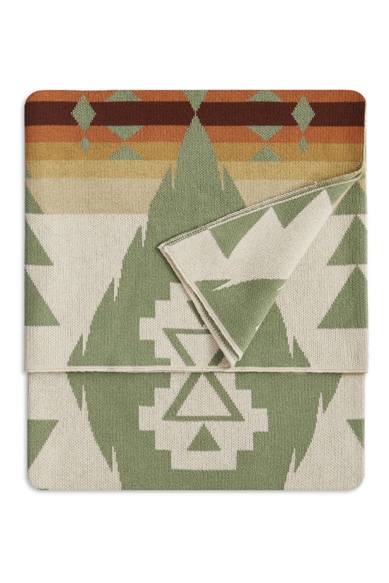 Siskiyou Geo Print Throw Blanket, Main, color, SAGE
