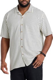 True Nation by DXL Big & Tall Striped Camp Shirt