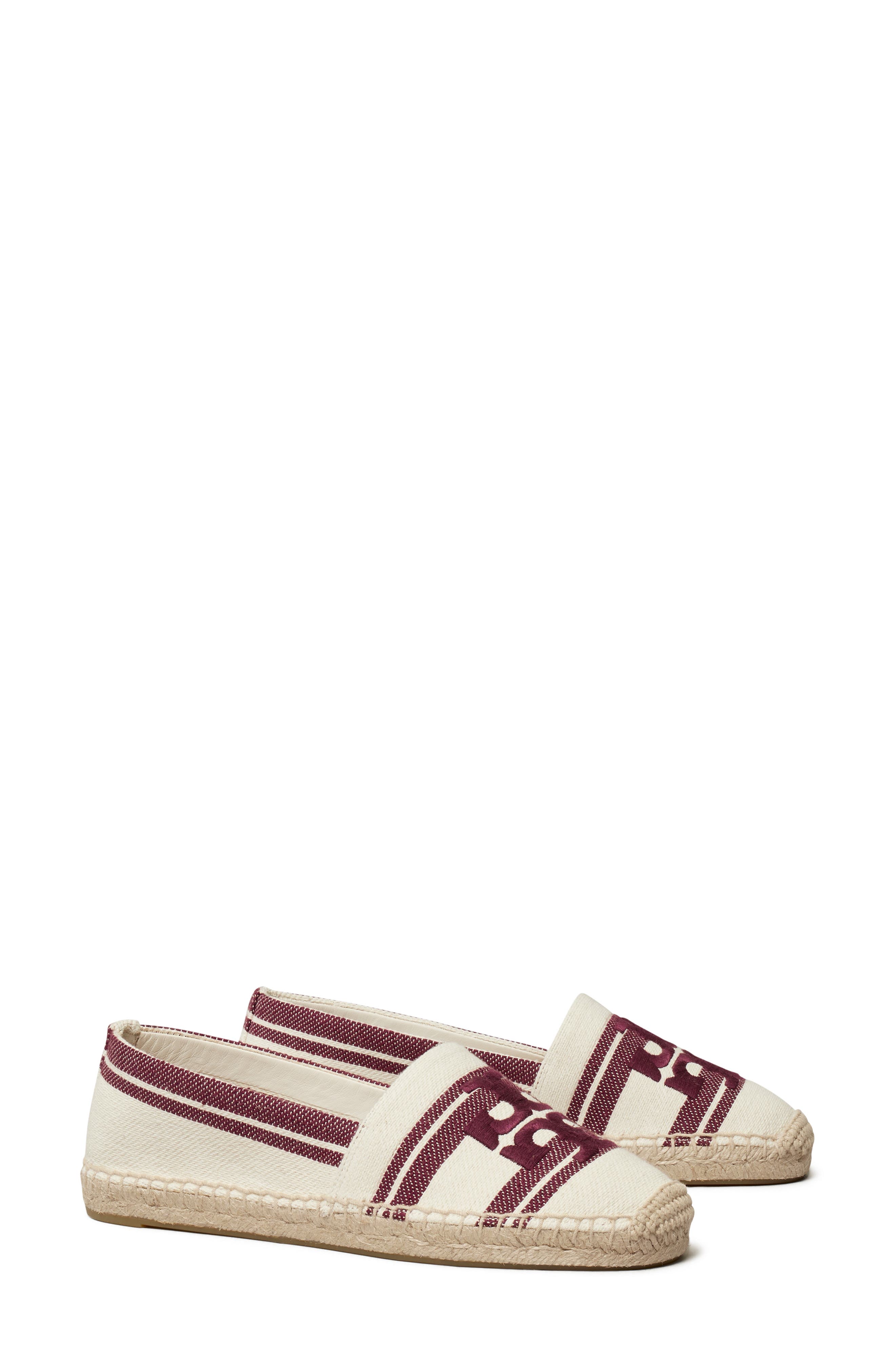 Double T Jacquard Espadrille, Main, color, ASH WHITE / VINO