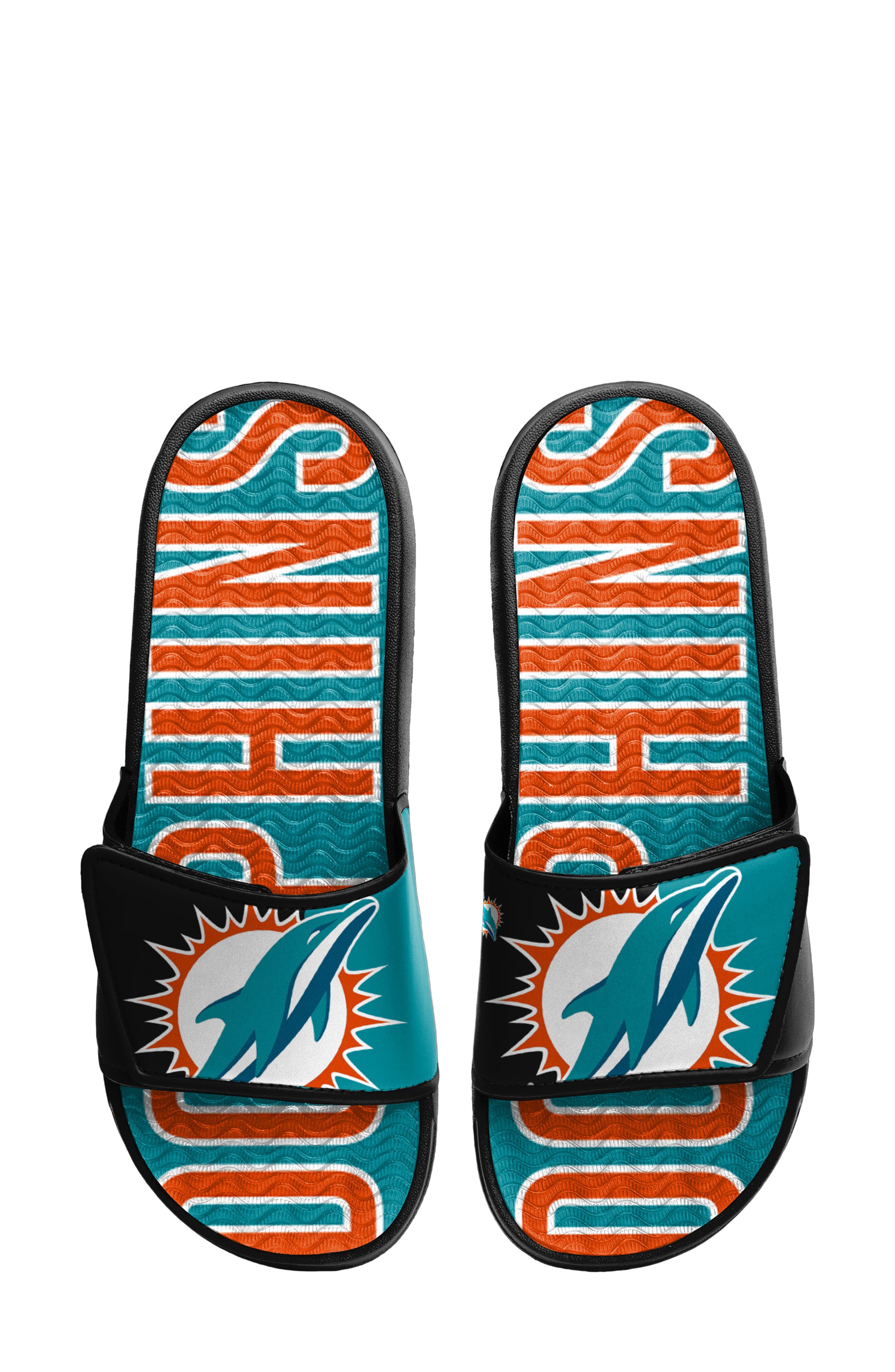 FOCO Men's FOCO Miami Dolphins Logo Gel Slide Sandals (Men) | Nordstromrack