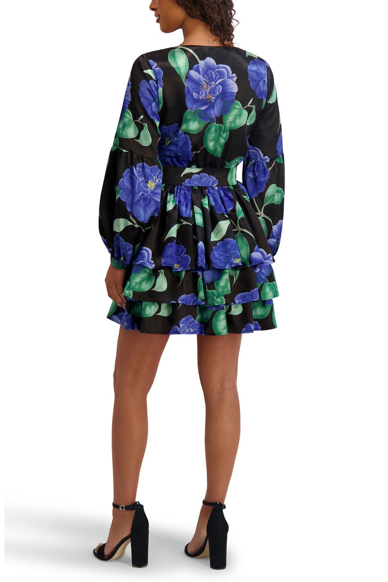 Long Sleeve Print Minidress, Alternate, color, BLACK MULTI