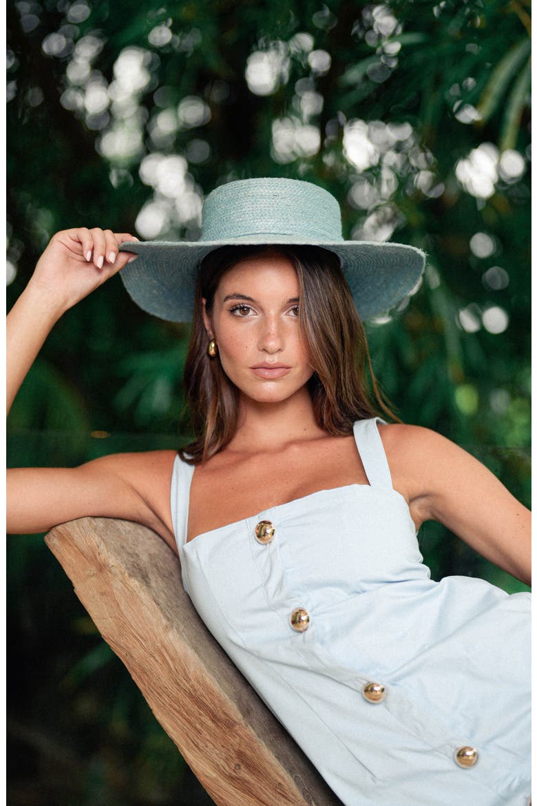 Jane Medium Brim Jute Hat, Alternate, color, Princess Blue