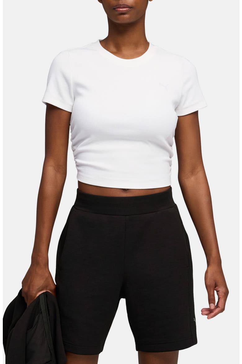 CLOUDSPUN Rib T-Shirt, Main, color, PUMA WHITE