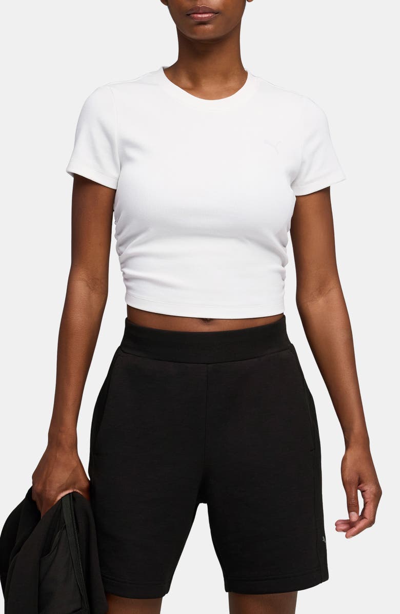 PUMA CLOUDSPUN Rib T-Shirt, Main, color, Puma White