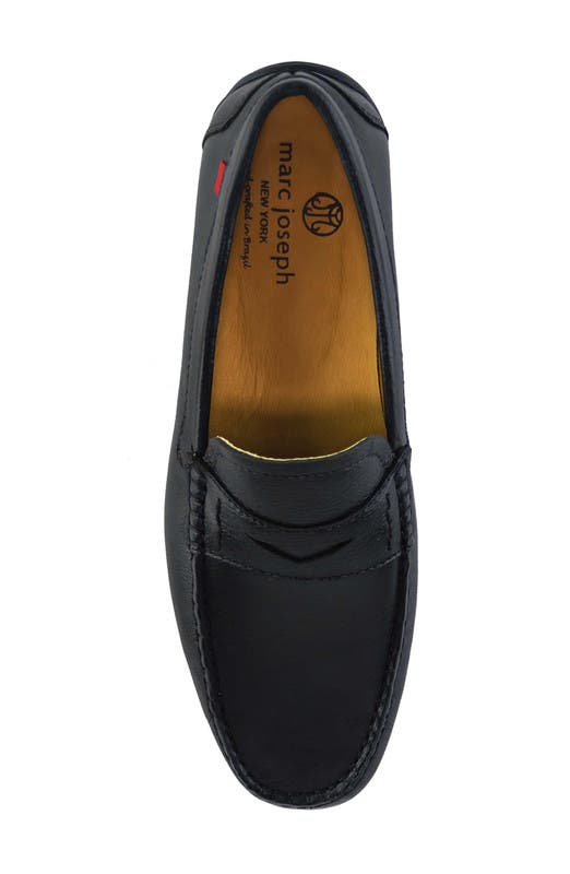 Marc Joseph New York Hamilton Place  Leather Penny Driver Loafer, Alternate, color, Black Grainy