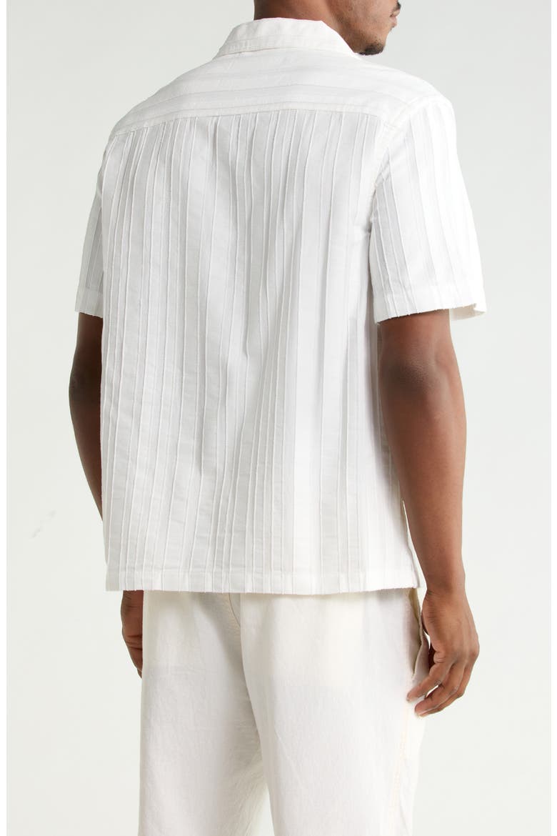 Stripe Textured Camp Shirt, Alternate, color, WHITE