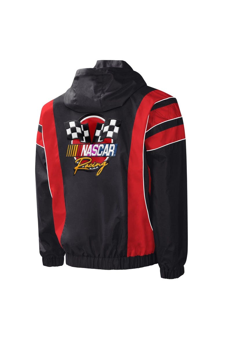 Men's Starter Black/Red NASCAR Impact Half-Snap Pullover Jacket, Alternate, color, Black
