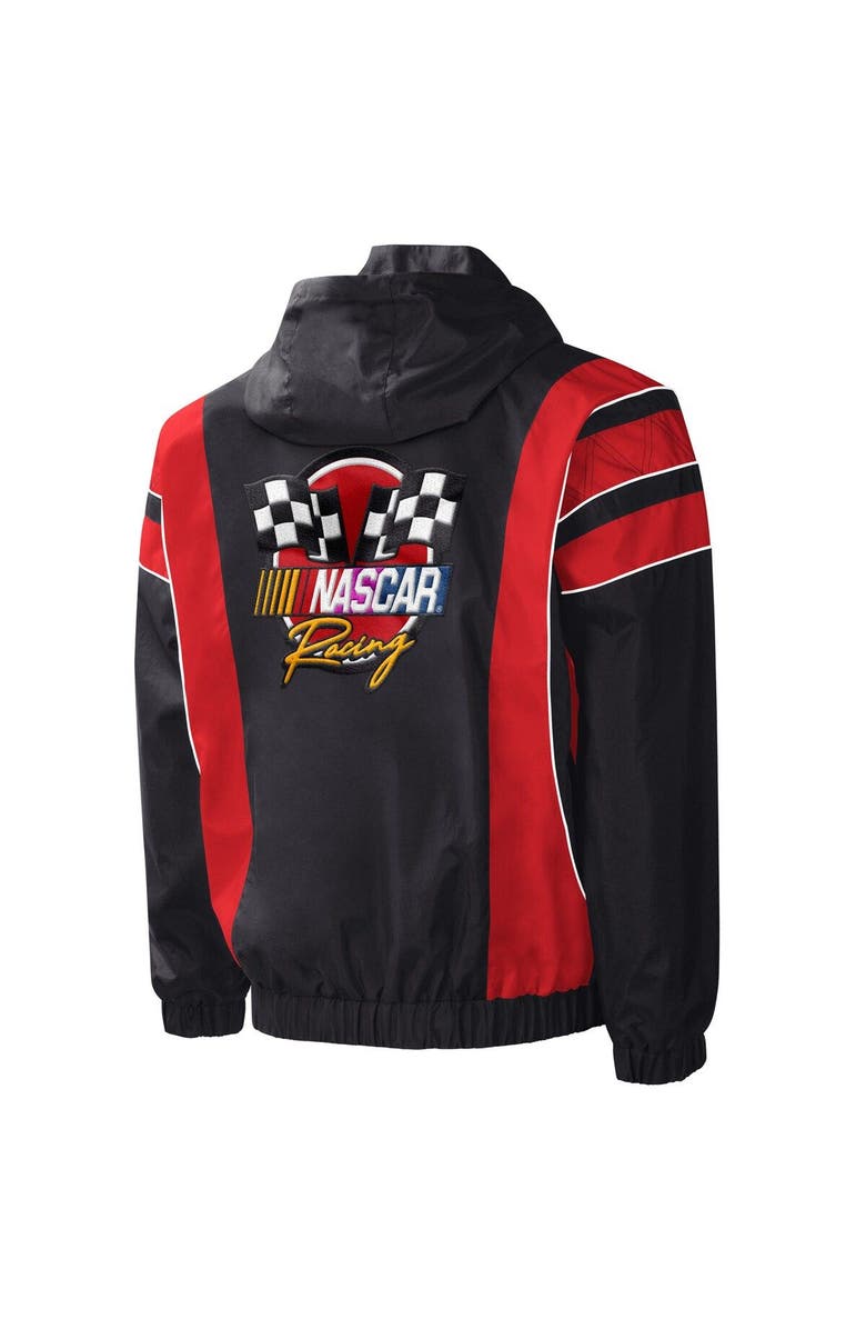 STARTER Men's Starter Black/Red NASCAR Impact Half-Snap Pullover Jacket, Alternate, color, 