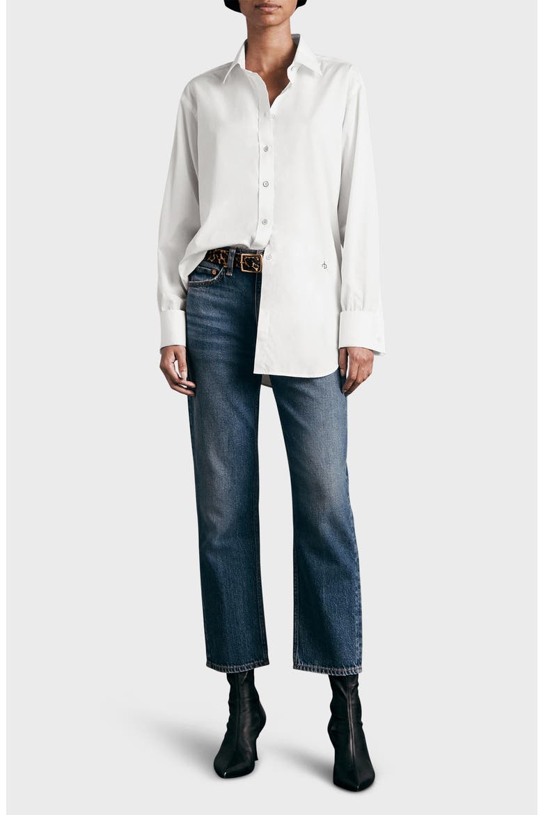 Diana Cotton Poplin Button-Up Shirt, Alternate, color, WHITE