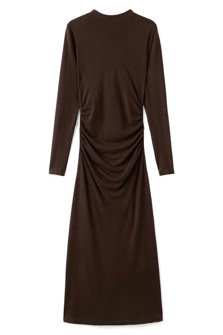 Long Sleeve Mock Neck Knit Dress, Main, color, CHOCOLATE