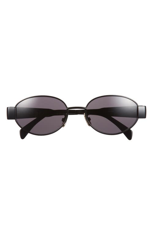 Celine Triomphe 54mm Oval Sunglasses In Black