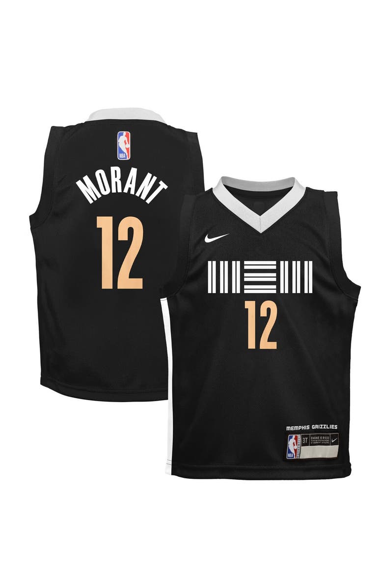 Nike Preschool  Nike Ja Morant Black Memphis Grizzlies Swingman Replica Jersey - City Edition, Alternate, color, 