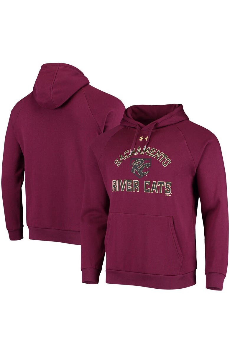 Under Armour Men's Under Armour Maroon Sacramento River Cats All Day Raglan Fleece Pullover Hoodie, Main, color, Maroon