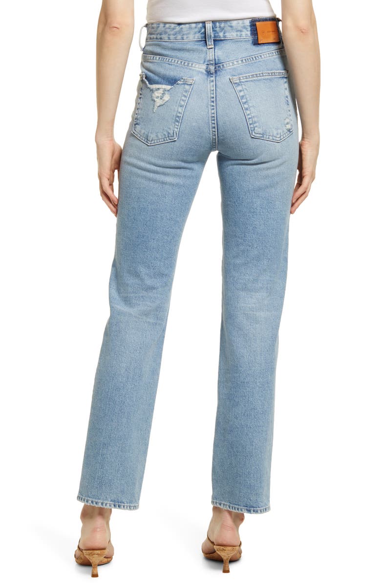 AG Alexxis High Waist Straight Jeans, Alternate, color, 23 Years Facade Patched