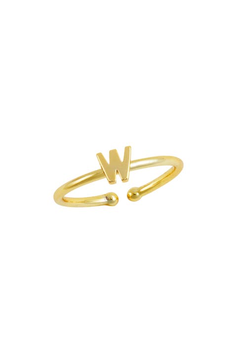 18K Yellow Gold Plated Initial Ring