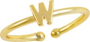 SAVVY CIE JEWELS 18K Yellow Gold Plated Initial Ring