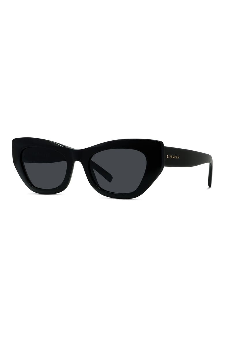 City 54mm Cat Eye Sunglasses, Alternate, color, SHINY BLACK / SMOKE