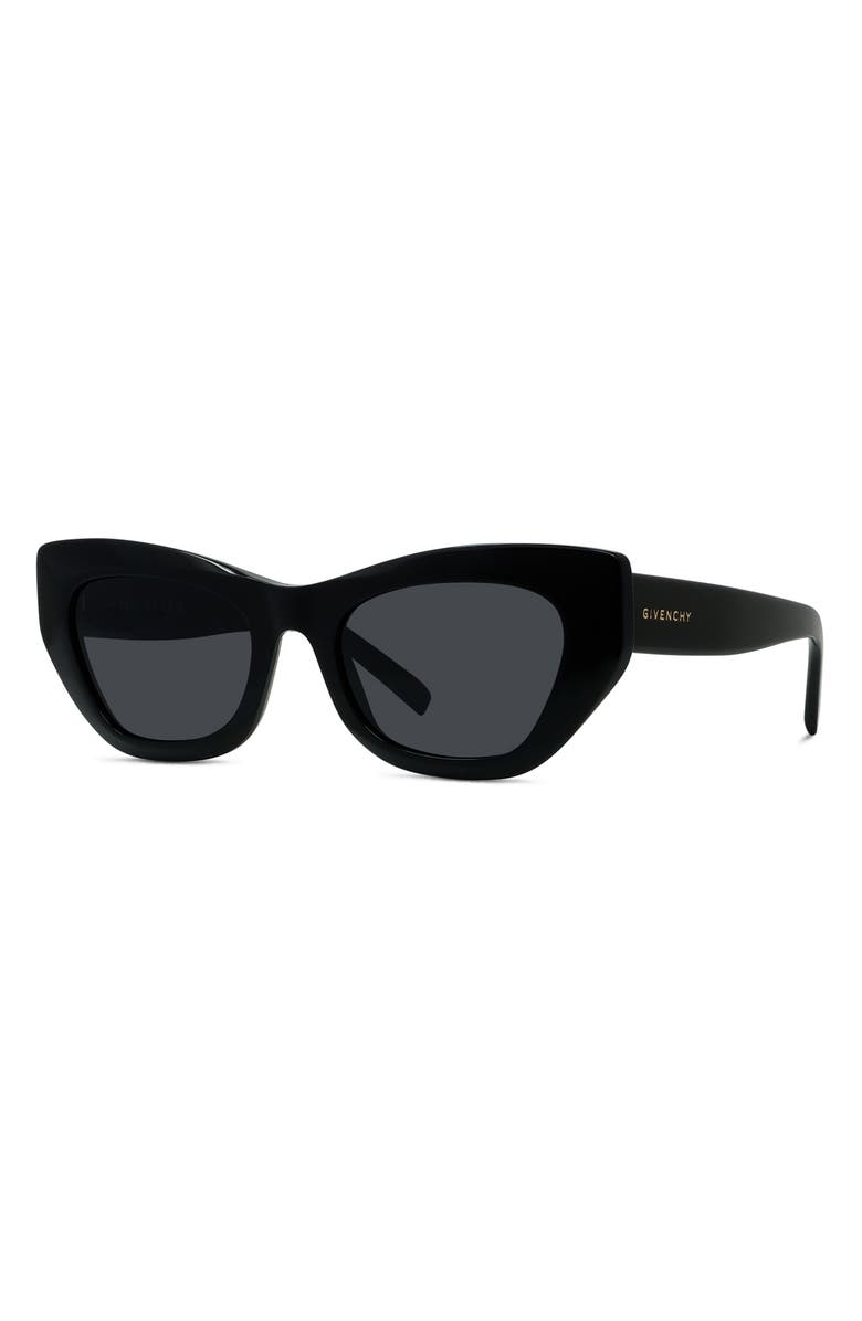 Givenchy City 54mm Cat Eye Sunglasses, Alternate, color, Shiny Black / Smoke
