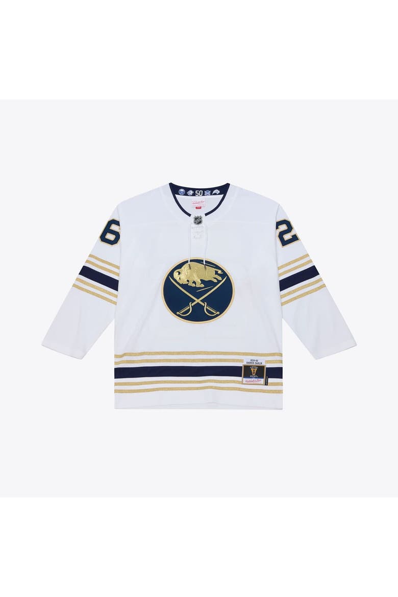 Men's Mitchell & Ness Rasmus Dahlin White Buffalo Sabres 2019 Power Play Jersey, Main, color, White