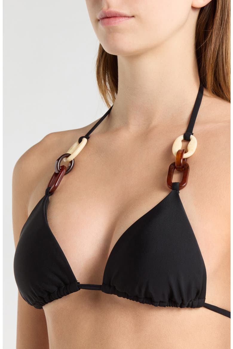 Nancy Triangle Bikini Top, Alternate, color, BLACK