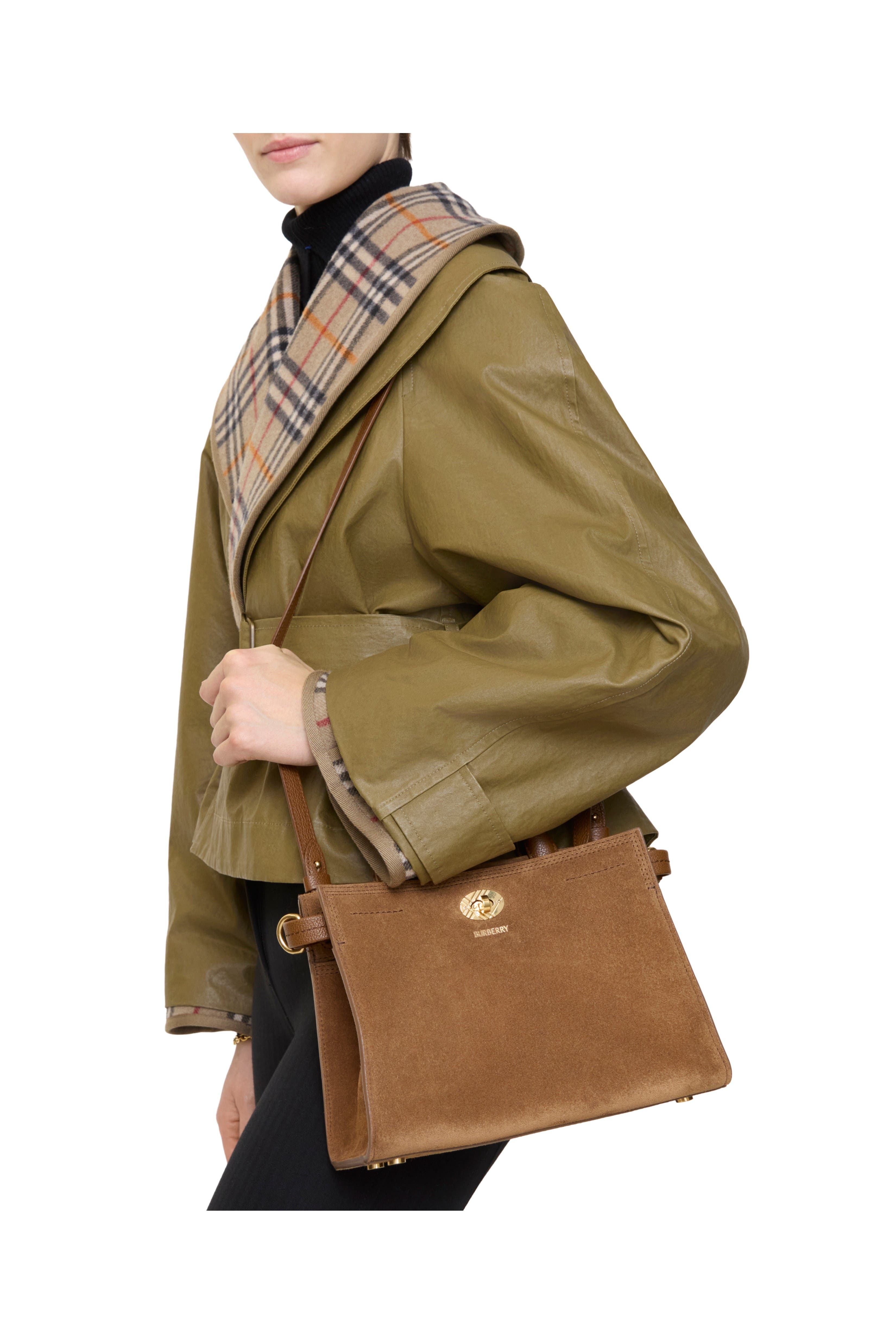 Burberry Mini Cotswolds Tote, Alternate, color, Hazel Brown