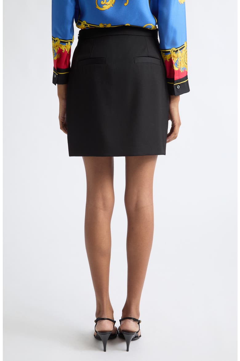 Heavyweight Wool Grain de Poude Skirt, Alternate, color, BLACK