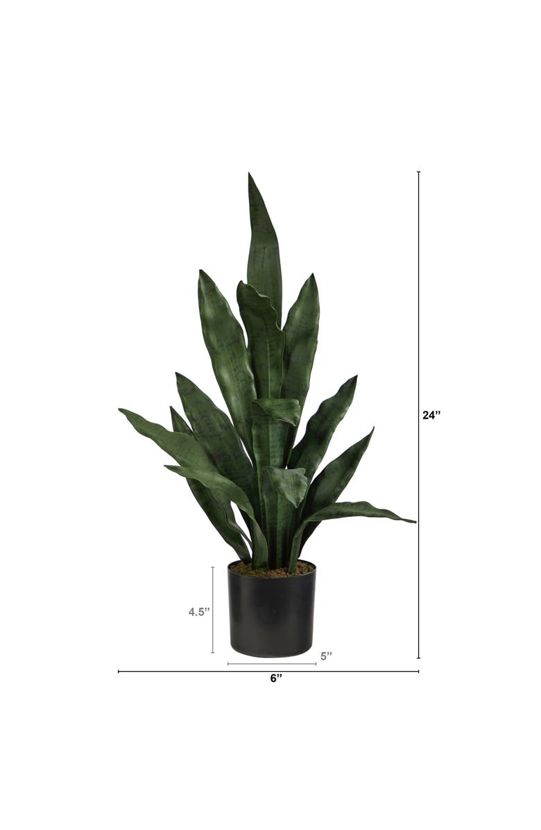 NEARLY NATURAL 2-ft Artificial Sansevieria Snake Plant, Alternate, color, Green