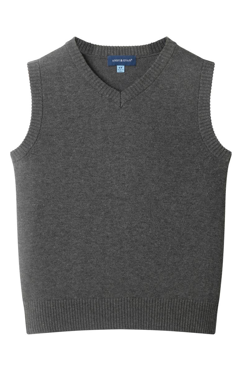 Andy & Evan Kids' Sweater Vest, Button-Up Shirt, Pants & Bow Tie Set, Alternate, color, Grey Vest