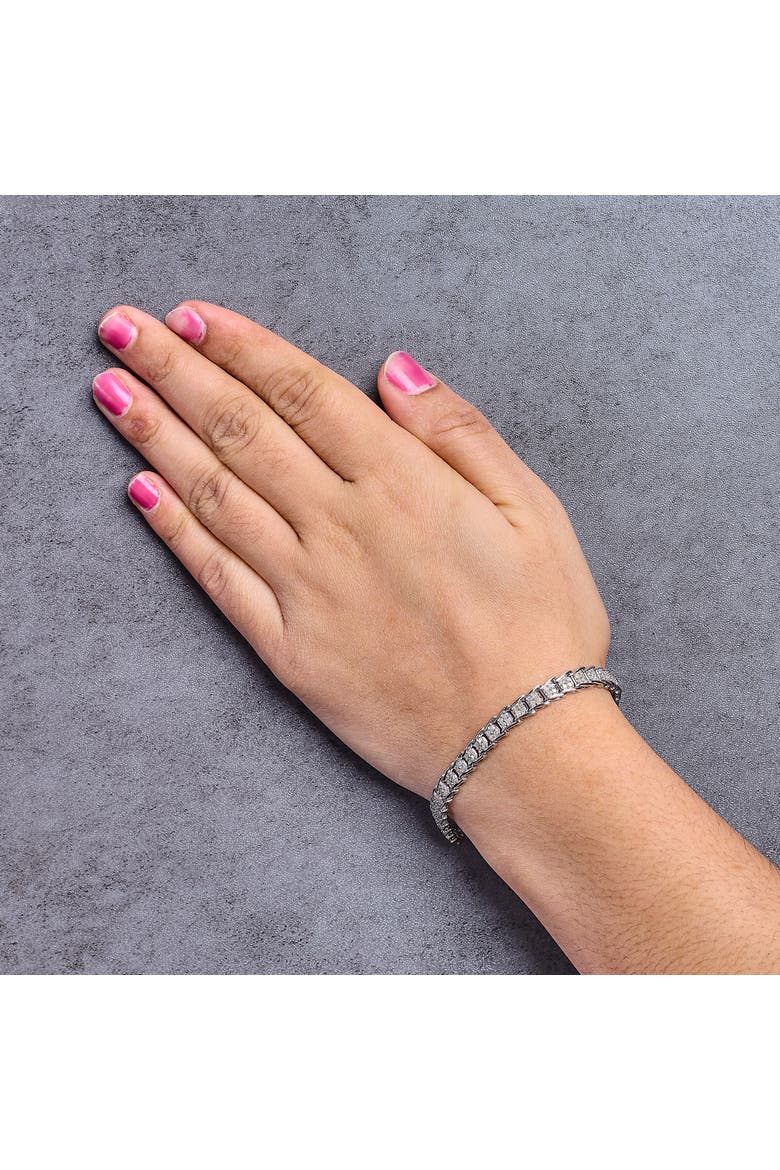 10k White Gold 2 cttw Diamond Fan-Shaped Link Tennis Bracelet - ", Alternate, color, White