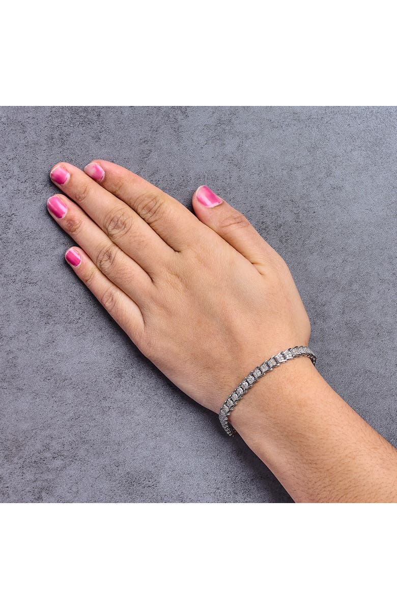 Haus of Brilliance 10k White Gold 2 cttw Diamond Fan-Shaped Link Tennis Bracelet - ", Alternate, color, White