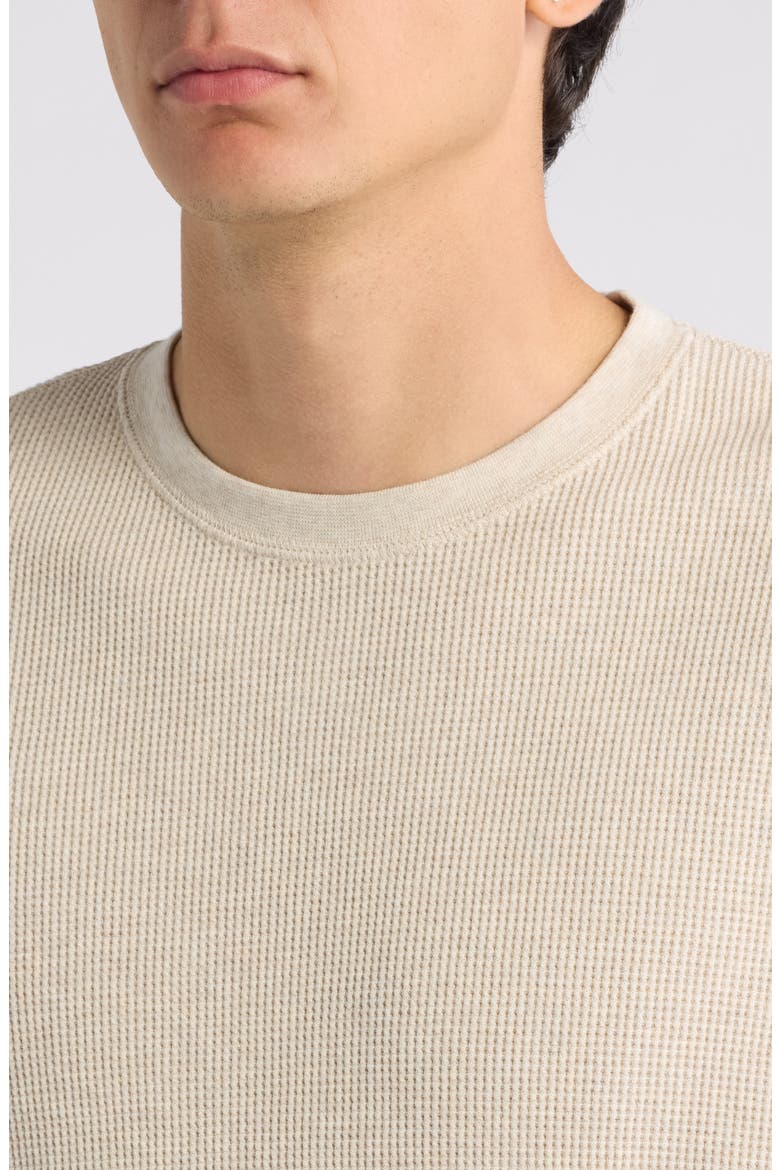 Waffle Thermal Crewneck T-Shirt, Alternate, color, OATMEAL HEATHER