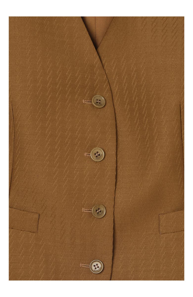 Burberry Wool Mohair Waistcoat, Alternate, color, Hazelnut Brown
