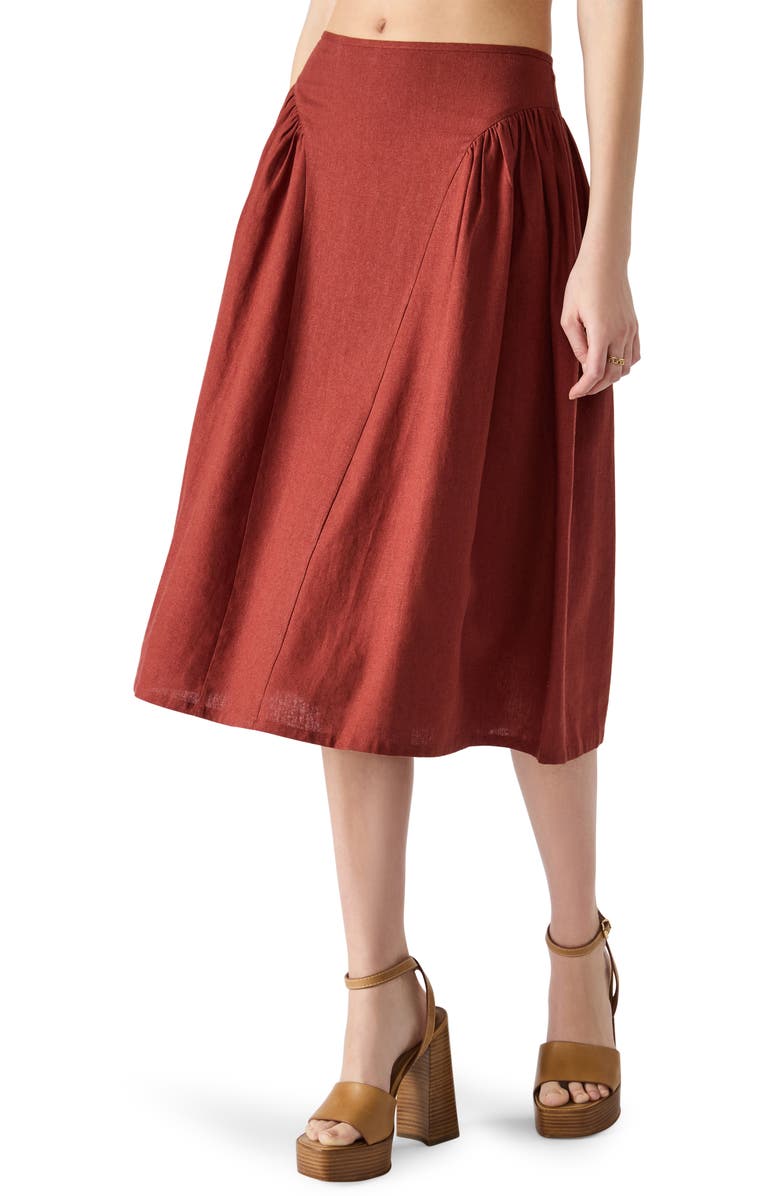 Steve Madden Brooklyn Linen Blend Skirt, Main, color, Dusty Brick