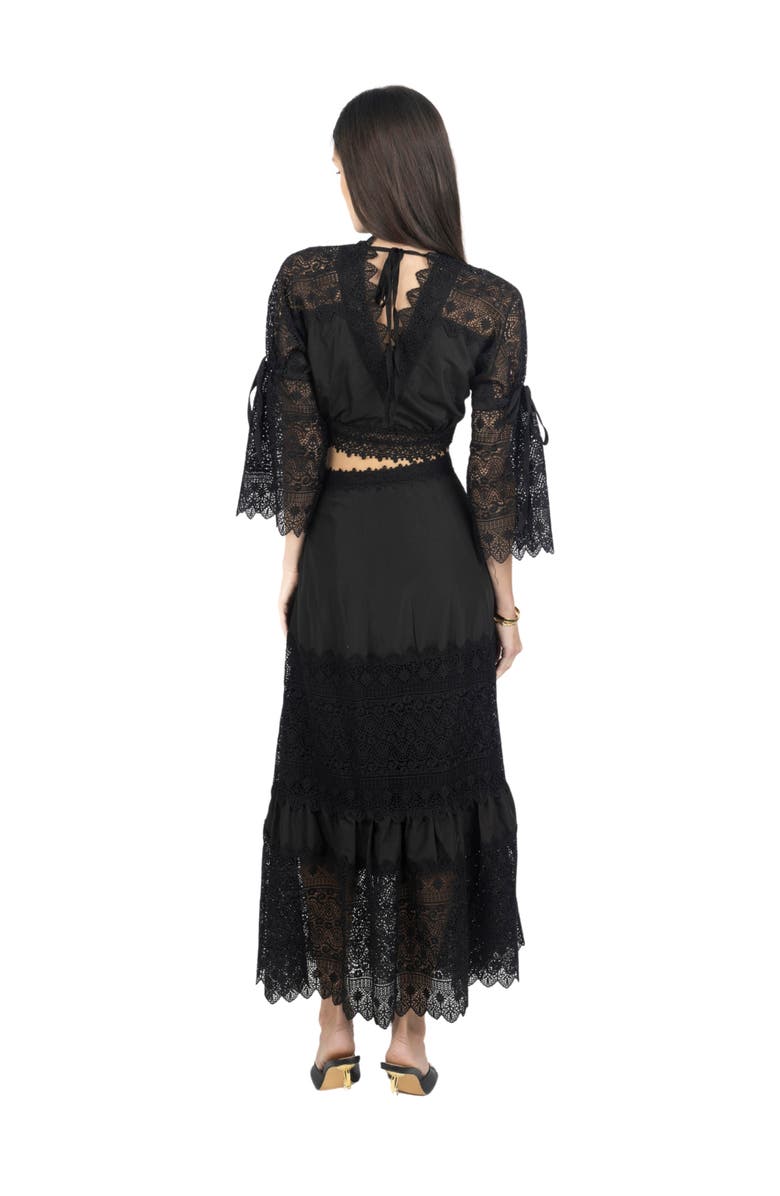 AKALIA Emily Guipure Lace Top & Maxi Skirt Set, Alternate, color,