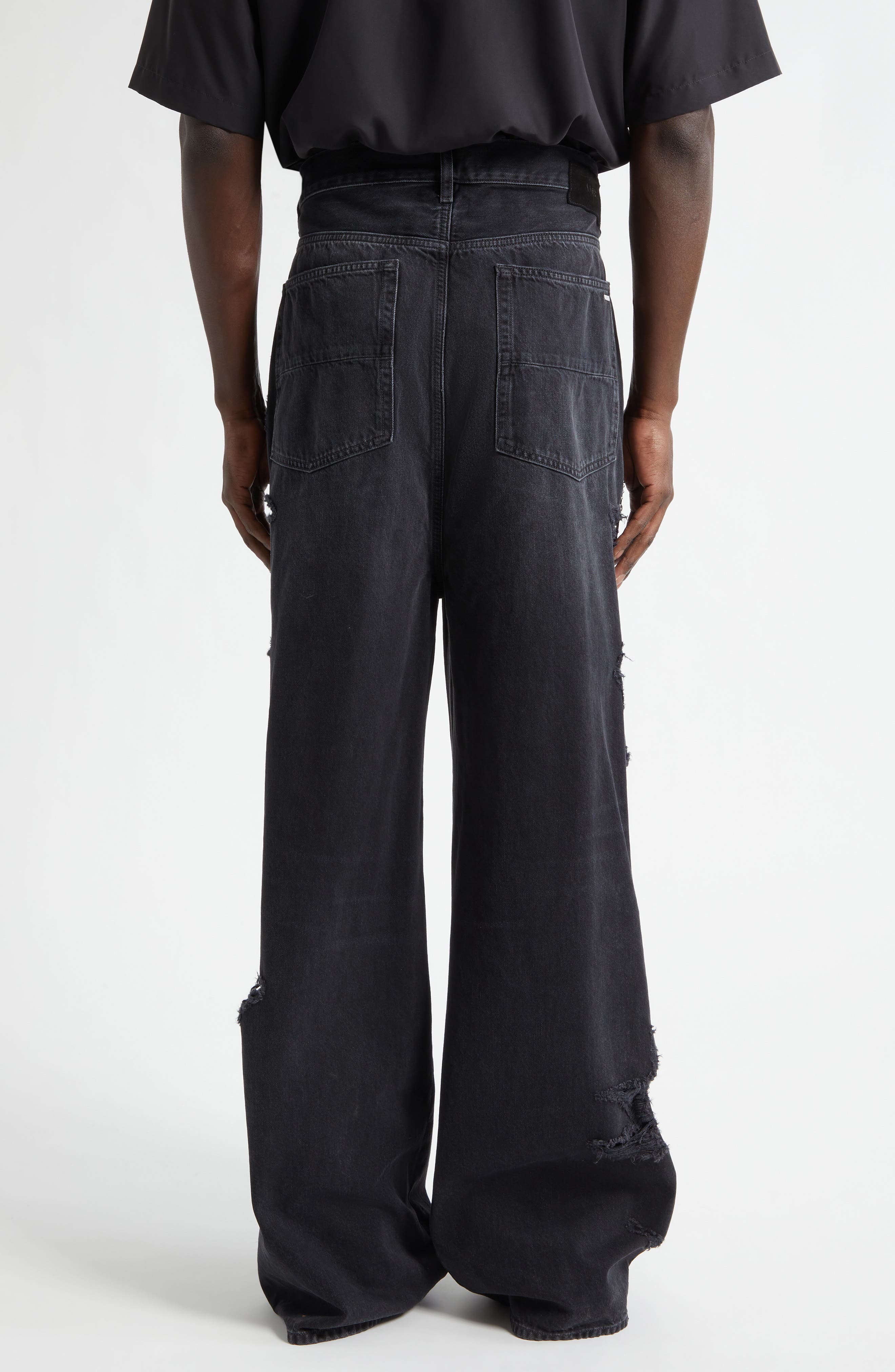 AMIRI Bones Studded Rip & Repair Baggy Jeans — фото 2