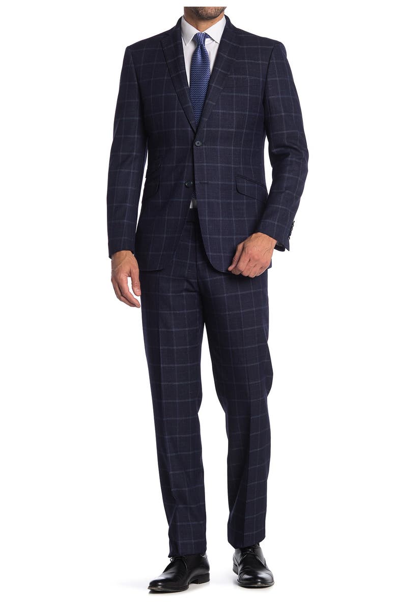 English Laundry Check Print Two Button Stretch Suit, Main, color,