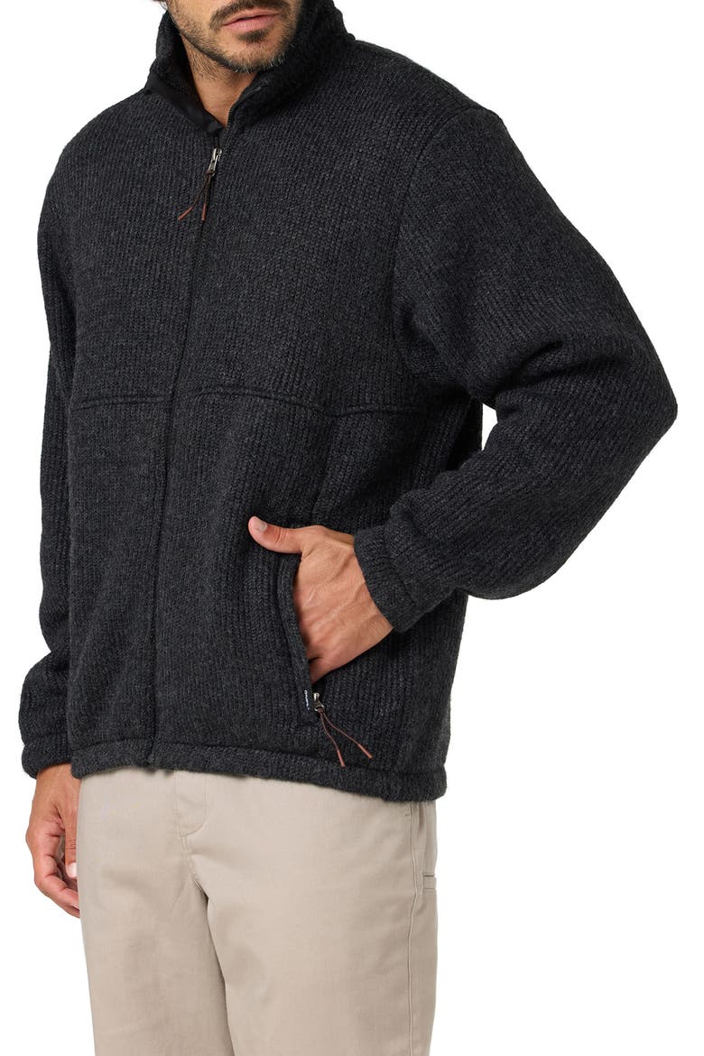 Stand Collar Fleece Jacket, Alternate, color, GREY