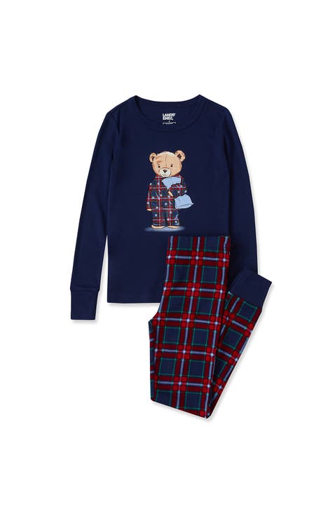 Kids Holiday Long Sleeve Top and Bottom Snug Fit Pajama Set