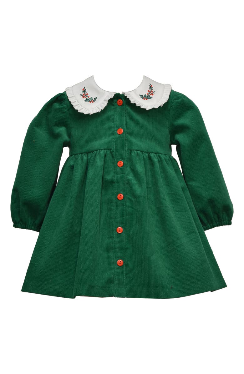Iris & Ivy Holly Peter Pan Collar Dress, Main, color, Green