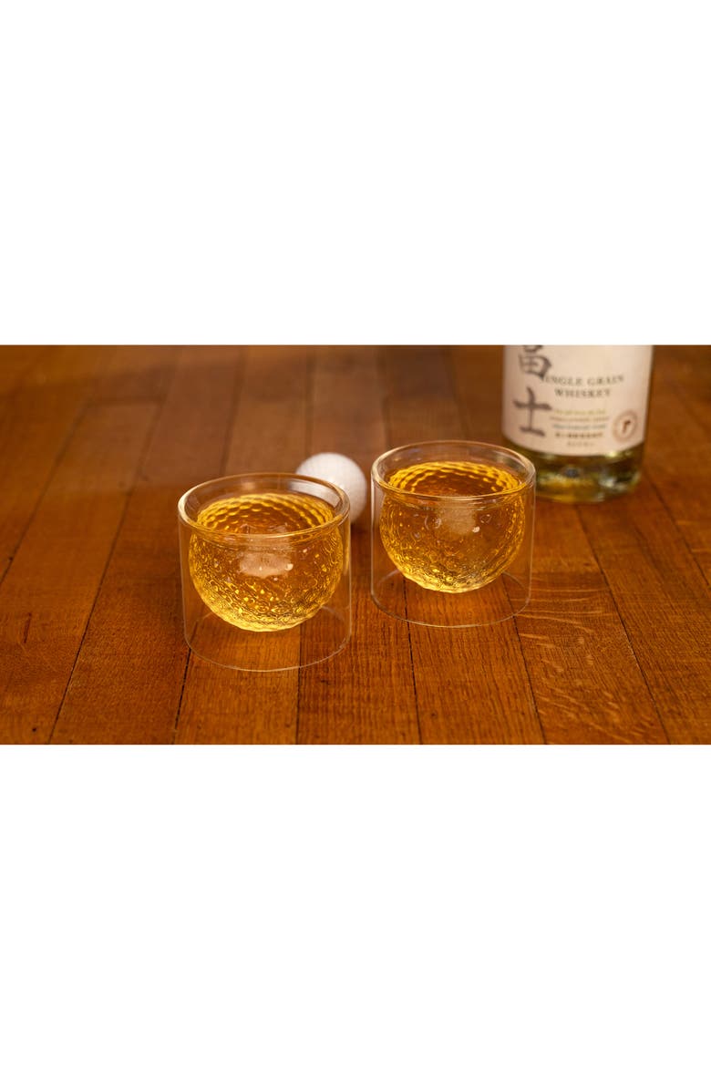 Kikkerland Design Set of 2 Golf Ball Glasses, Alternate, color, Multi