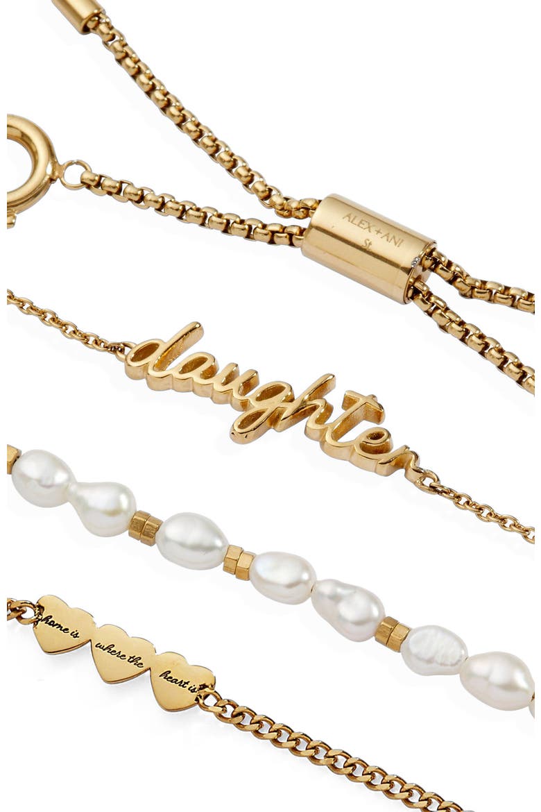 Daughter 'Home Is Where The Heart Is' Stranded Bracelet, Alternate, color, White