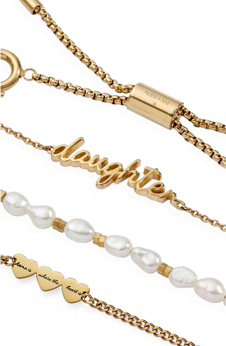Alex and Ani Daughter 'Home Is Where The Heart Is' Stranded Bracelet, Alternate, color, White