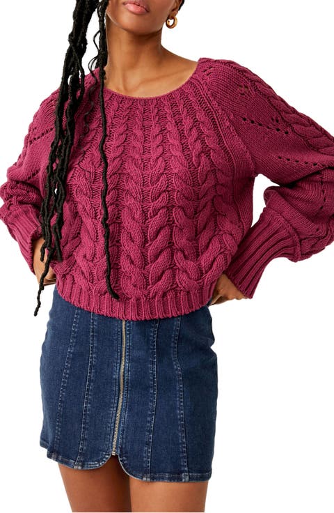 Sandre Cable Stitch Pullover Sweater