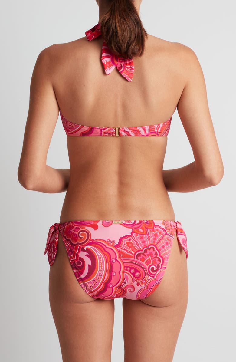 Lauren Ralph Lauren Tie Front Bikini Top, Alternate, color, Pink Multi
