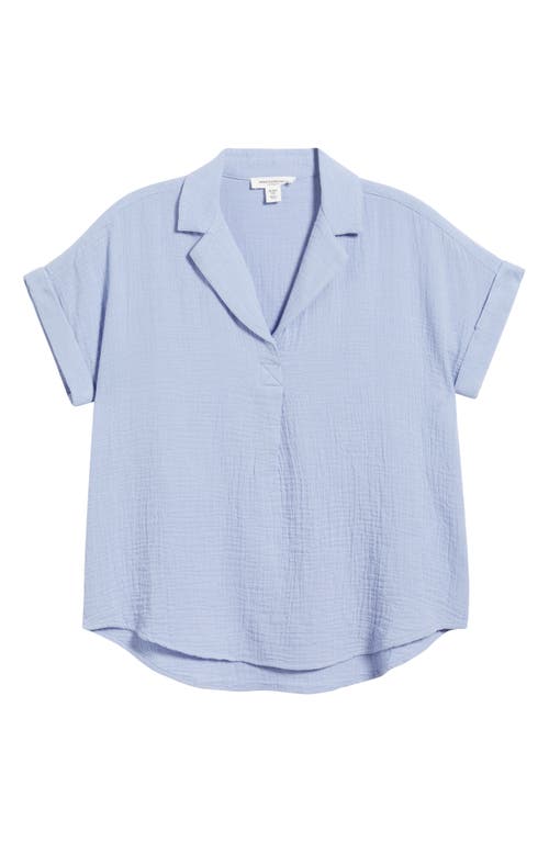 Beachlunchlounge London Cotton Gauze Popover Top In Light Denim