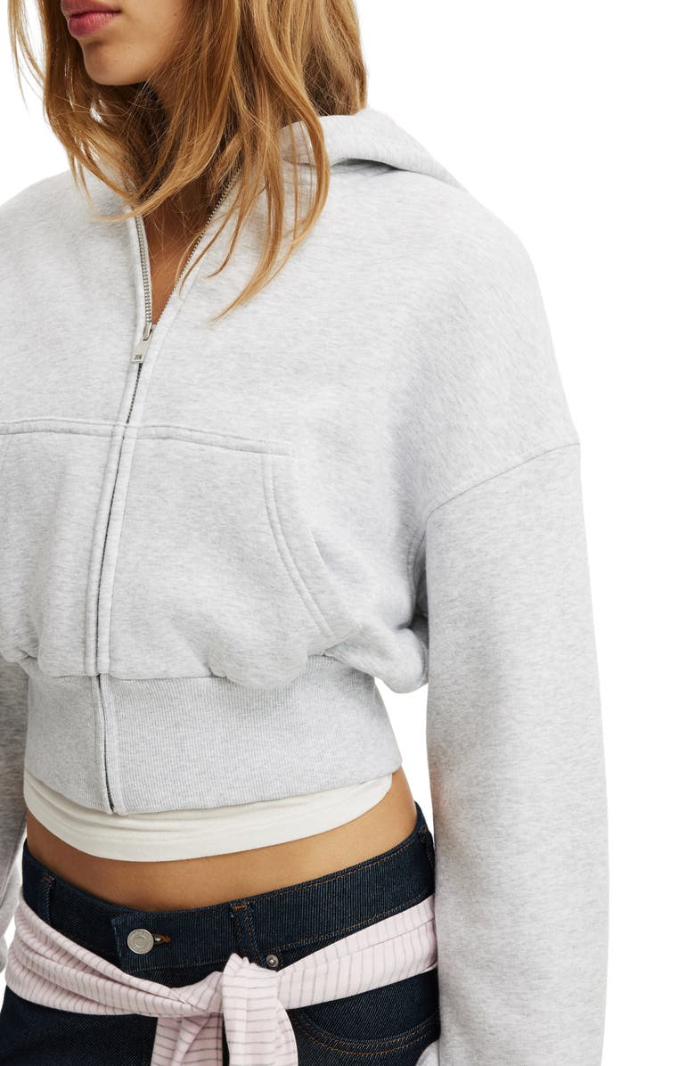 Cotton On Women's Oversized Zip Through Hoodie, Alternate, color, Soft Grey Marle
